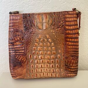 Vintage Brahmin Croc Leather Shoulder Bag Purse